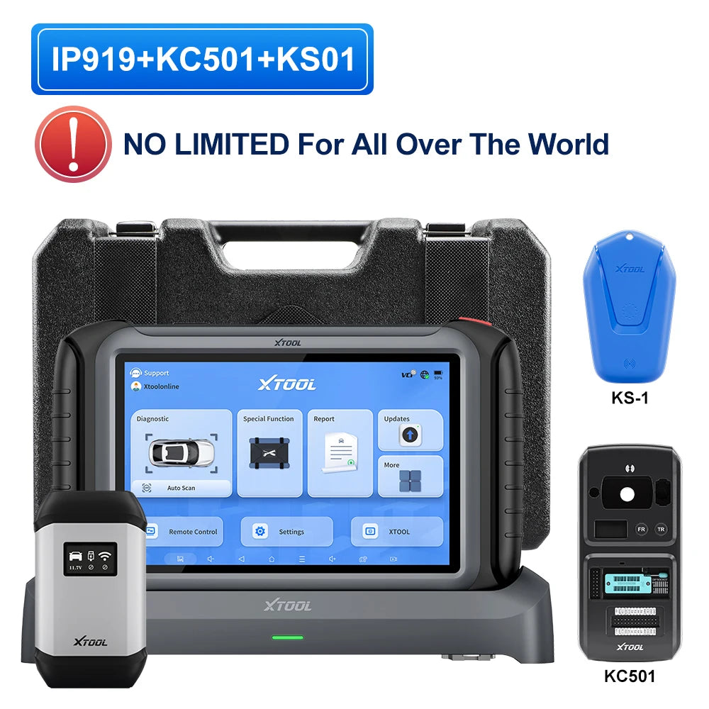 XTOOL IP919 Bluetooth Automotive Scanner ECU Coding 51+ Resets Car Diagnostic Tool Add PRE/POST SCAN Topology Map DOIP CANFD FCA