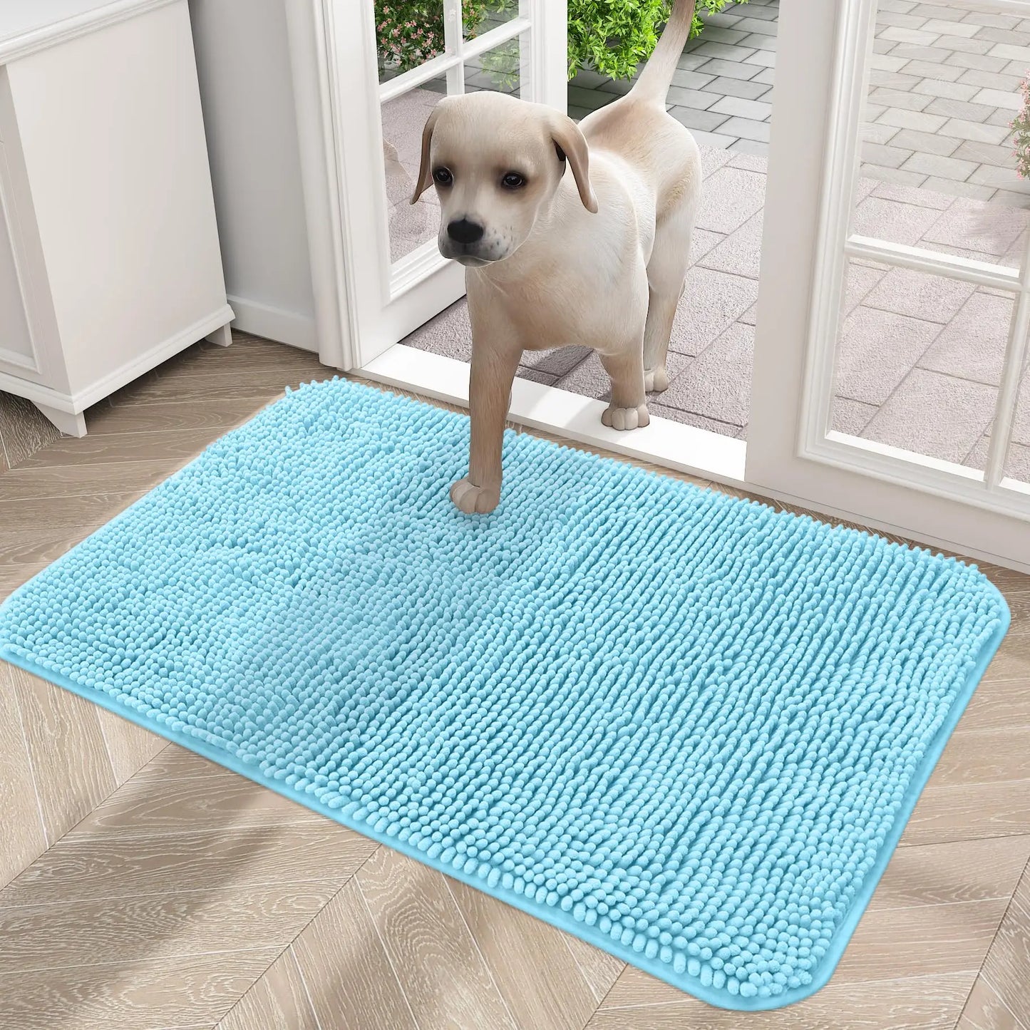 Olanly Dogs Entry Indoor Door Mat Dirt Absorbent Non-Slip Washable Mat Quick Dry Microfiber Mud Mat Dog Door Mat For Muddy Paws