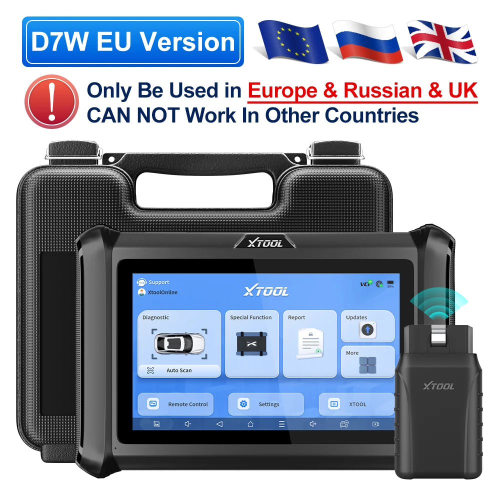 XTOOL D7W Bluetooth Diagnostic Tool All System Automotive Scanner Bi-Directional Control ECU Online Code Built in CAN FD DOIP