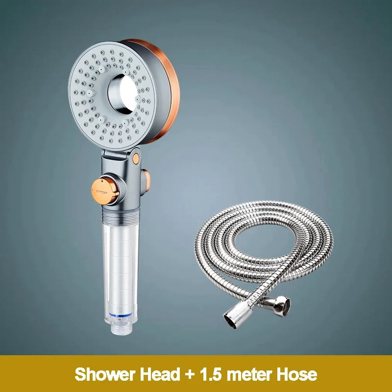 double-sided unique shower head bathroom 3 kinds of spray water-saving filter round rainfall adjustable nozzle booster sprayer