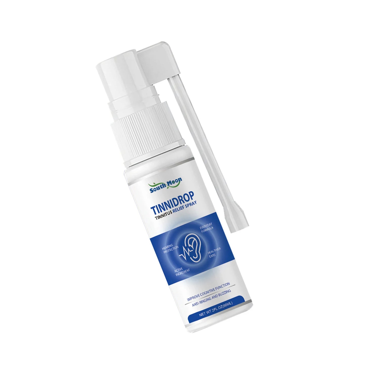 60ml Tinnitus Relief Spray Quick Dry Formula Ear Cleaning Solution Gift for Parents Wife Husband