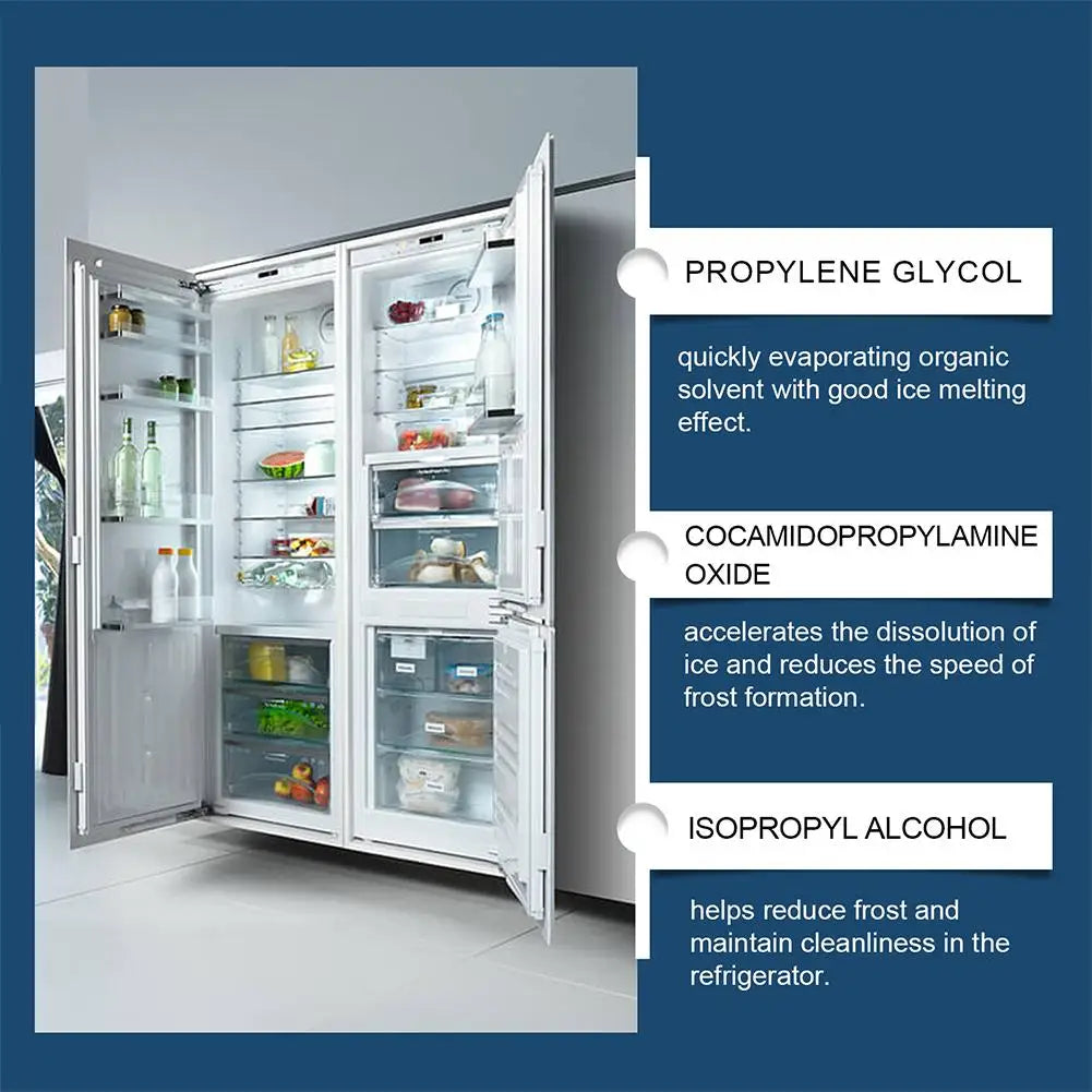 Refrigerator Deicer Ice Melting Spray Freezer Defrost Solution Anti Frost Formula Fast Acting Cleaner Home Appliance Care