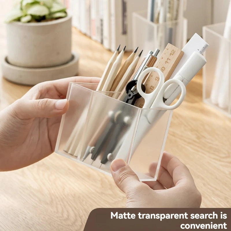 Transparent Pen Holder Office Desktop Storage Box Simple And Multi Functional Pen Box For Storage