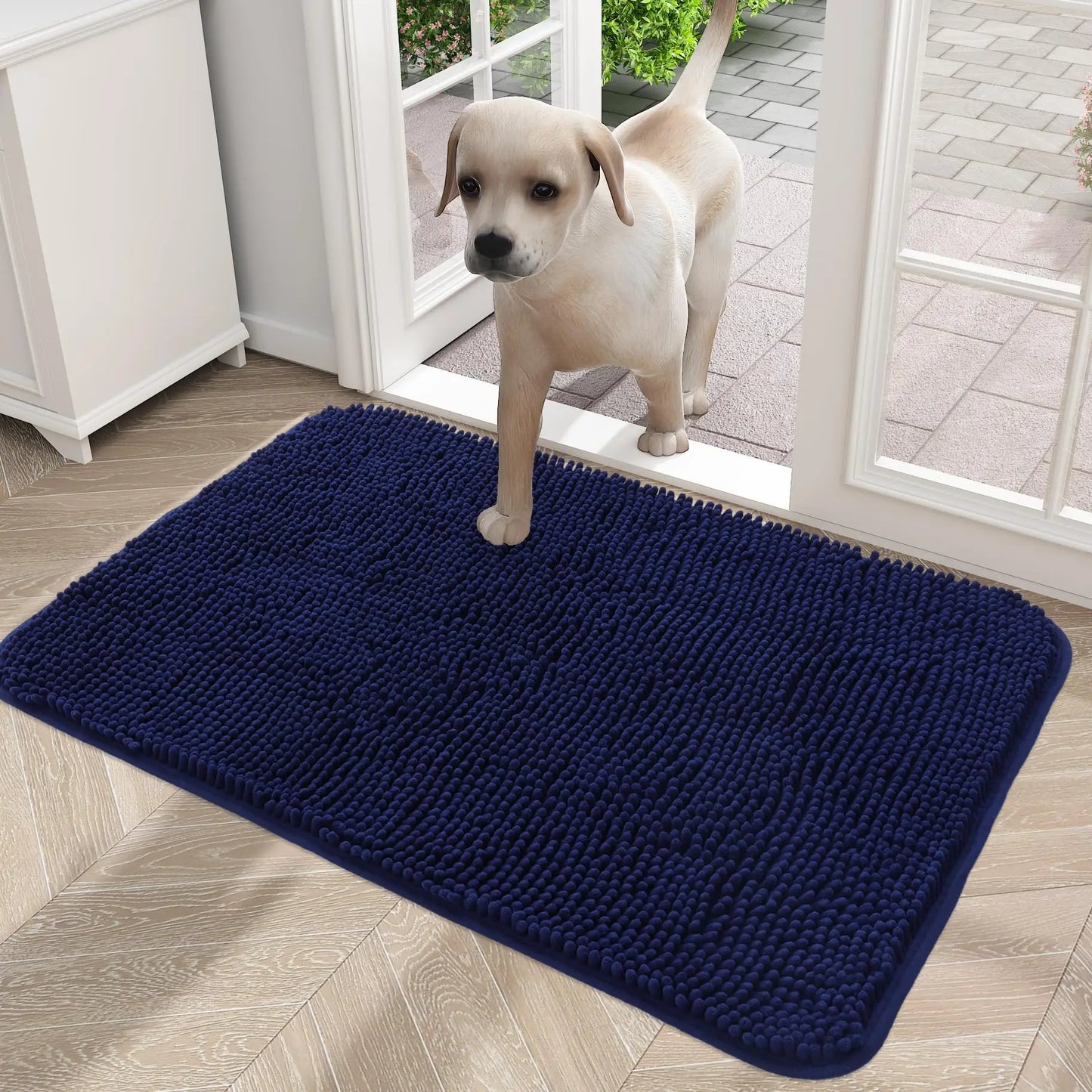 Olanly Dogs Entry Indoor Door Mat Dirt Absorbent Non-Slip Washable Mat Quick Dry Microfiber Mud Mat Dog Door Mat For Muddy Paws