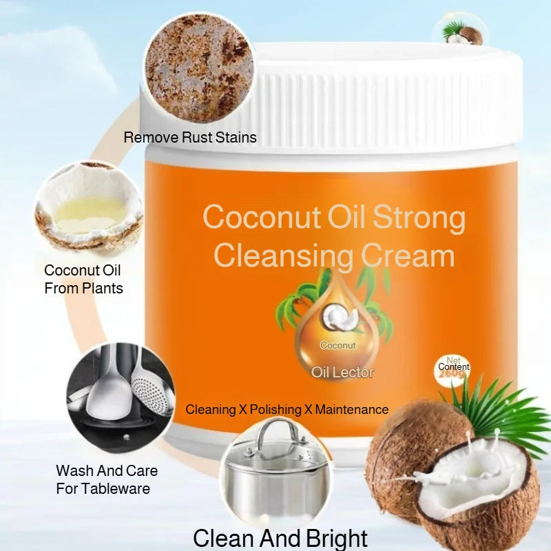 Household Coconut Oil Power Stain Remover Stainless Steel Cookware Polishing Cleaner Multi-Purpose Strong Decontamination Paste