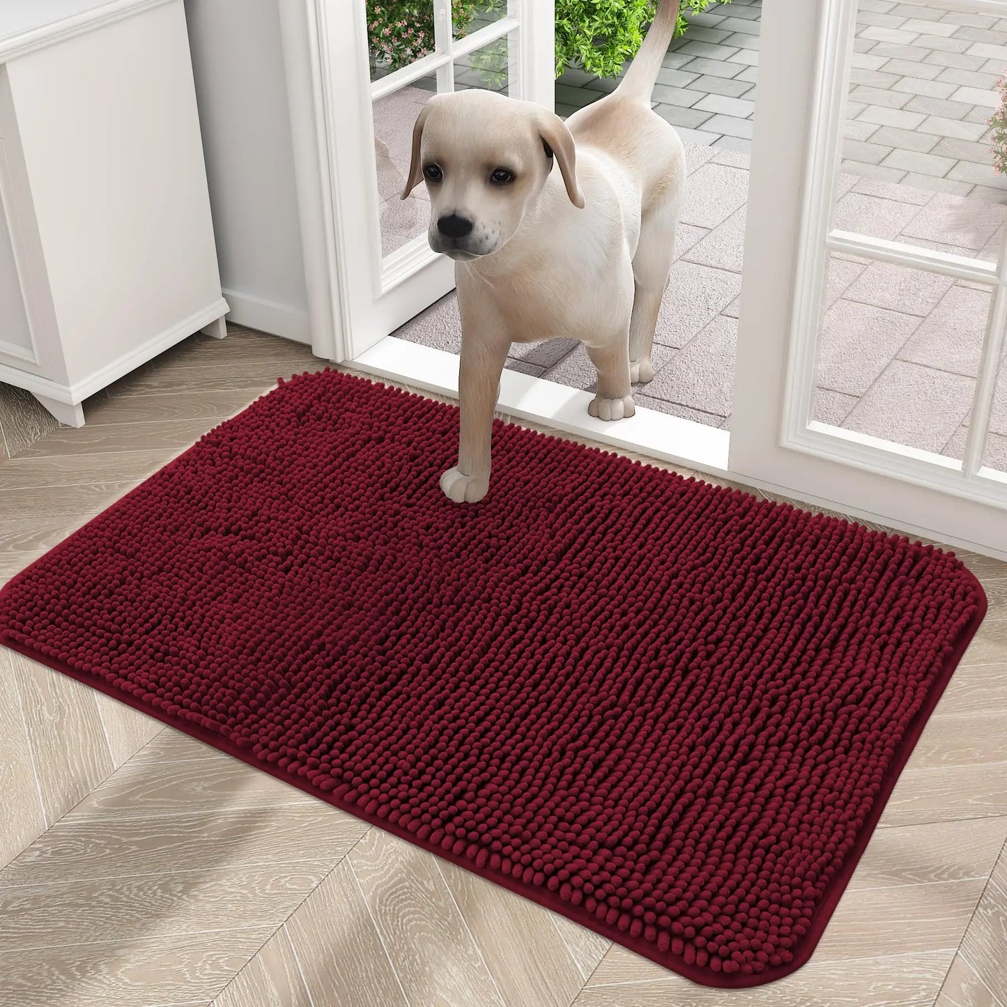 Olanly Dogs Entry Indoor Door Mat Dirt Absorbent Non-Slip Washable Mat Quick Dry Microfiber Mud Mat Dog Door Mat For Muddy Paws
