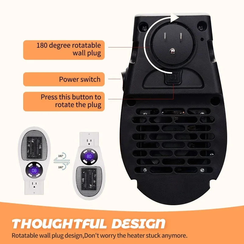 Home Mini Heater Multi-function Wall Mount Rapid Heating Intelligent Constant Temperature Low Noise Power Off Protection