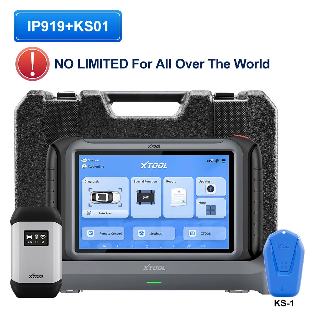 XTOOL IP919 Bluetooth Automotive Scanner ECU Coding 51+ Resets Car Diagnostic Tool Add PRE/POST SCAN Topology Map DOIP CANFD FCA