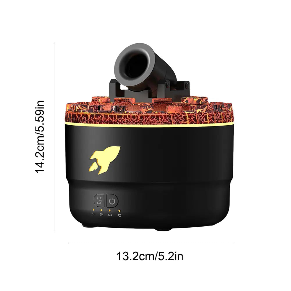 Aroma Diffuser Air Humidifier LED Lighting Simulation Volcanic Crack Fragrance Machine Cannon Blast Turret Aroma Car Purifier