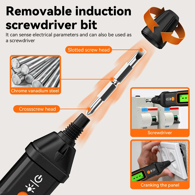 POROMETISTO VT06 Smart Inductive Tester Pen AC 12-300V NCV Continuity Test Voltage Test Pen Live/Null Wire Test Electrical Tool