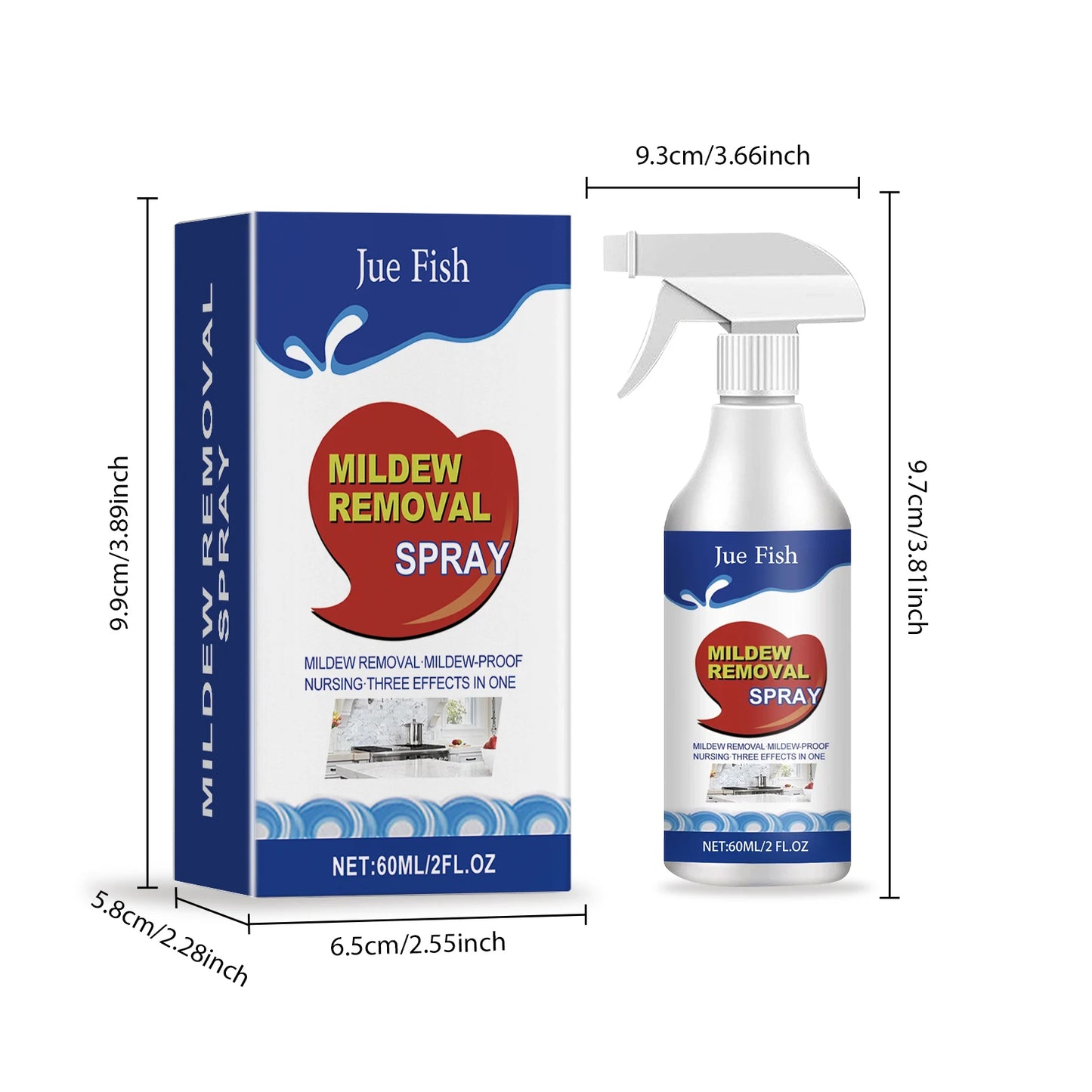 Household Mold Remover Room Kitchen Living Room Mold Remover Odor Remover Refrigerator Seal Aromatic Mold Remover Cleaner 60ml