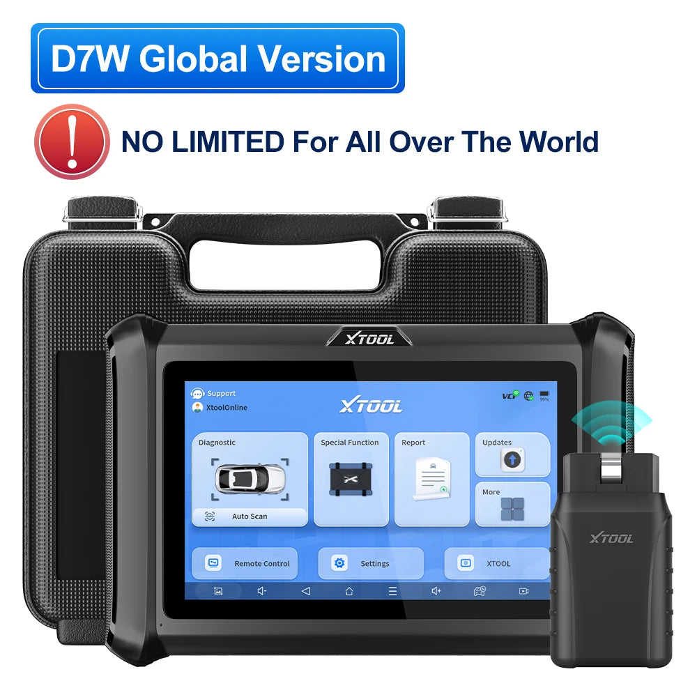 XTOOL D7W Bluetooth Diagnostic Tool All System Automotive Scanner Bi-Directional Control ECU Online Code Built in CAN FD DOIP