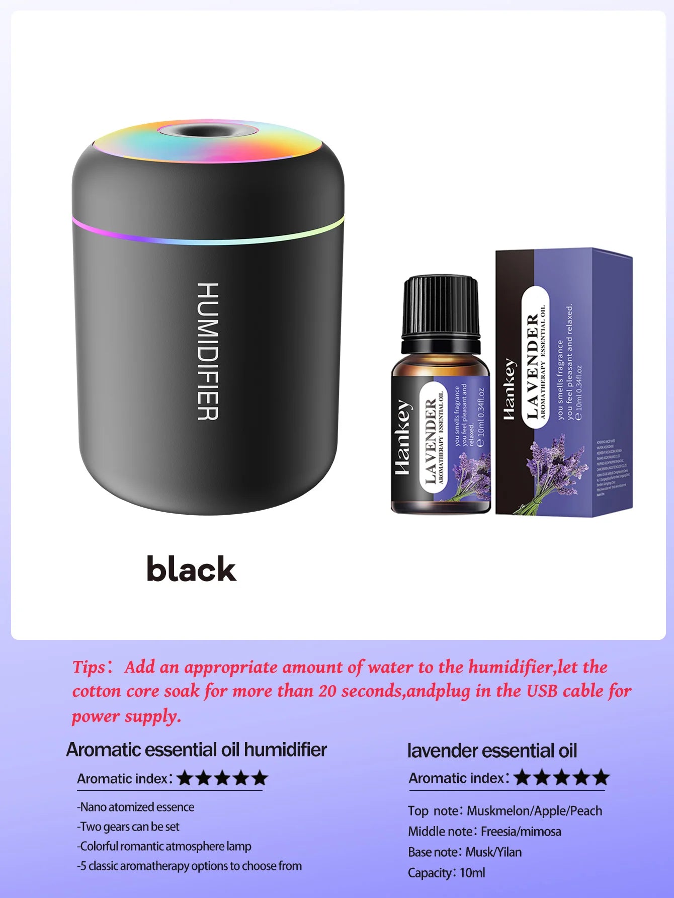 180ML Mini Air Humidifier USB Electric Aroma Diffuser Essential Oil Purifier Aromatherapy Mist Maker Lights For Car Home Bedroom