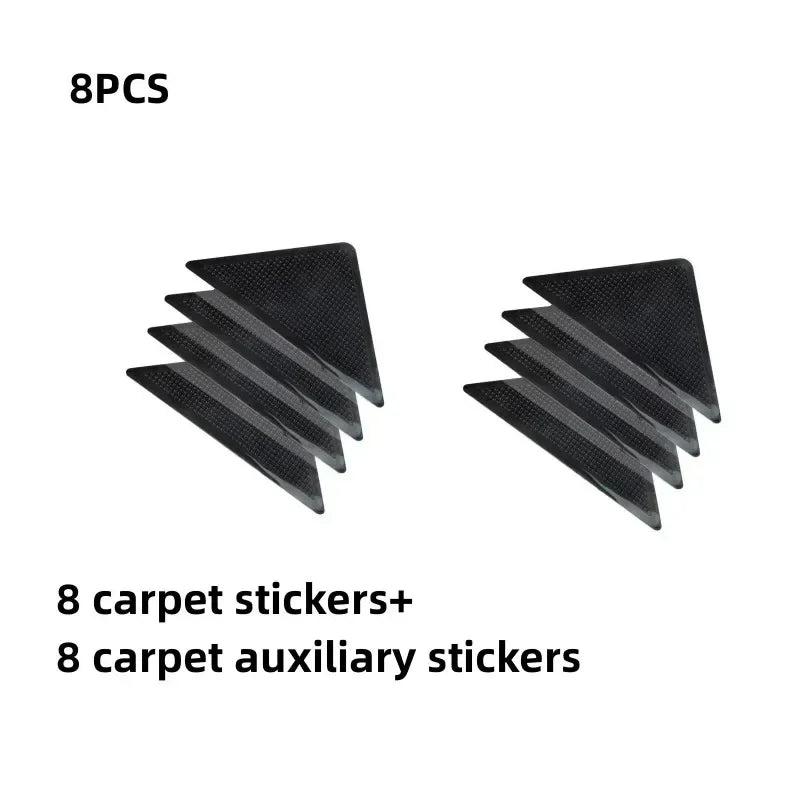 4/12pcs set Triangle Washable Rug Gripper Anti-slip Reusable Rubber Mat Non Slip Patch Tape for Tile Floors Carpets Corners Pad