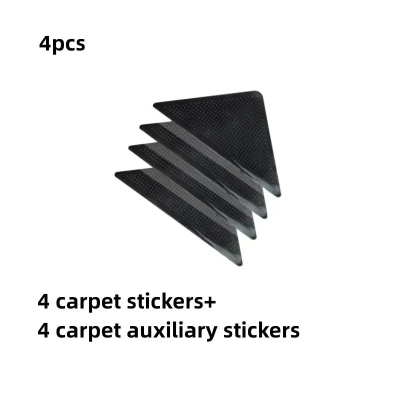 4/12pcs set Triangle Washable Rug Gripper Anti-slip Reusable Rubber Mat Non Slip Patch Tape for Tile Floors Carpets Corners Pad
