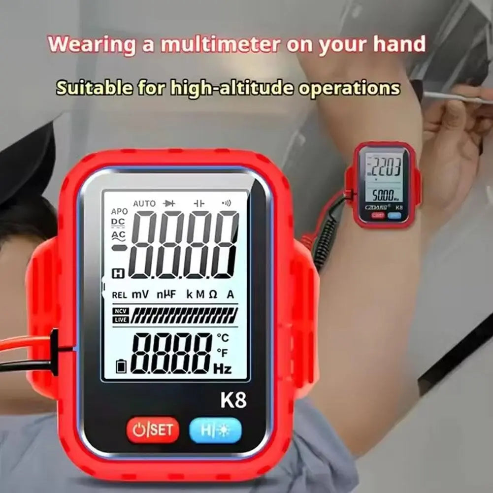 K8 Digital Wrist Multimeter Handheld Tester Suitable For High-altitude Work Test Measurement Tool Accessory