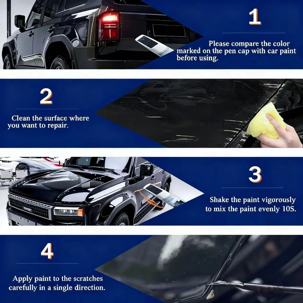 Car Touch Up Paint(Jet Black(668)) for BMW, Car Paint Scratch Repair Kit, Quick & Easy Solution to Repair, 2 in 1 Scratch Remove