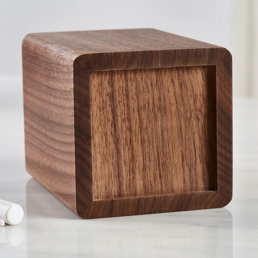 Walnut Wood Pen Holder Minimalist Desktop Organizer Box for Office Stationery Storage Wooden Desk Accessory Gift for Study & Wo