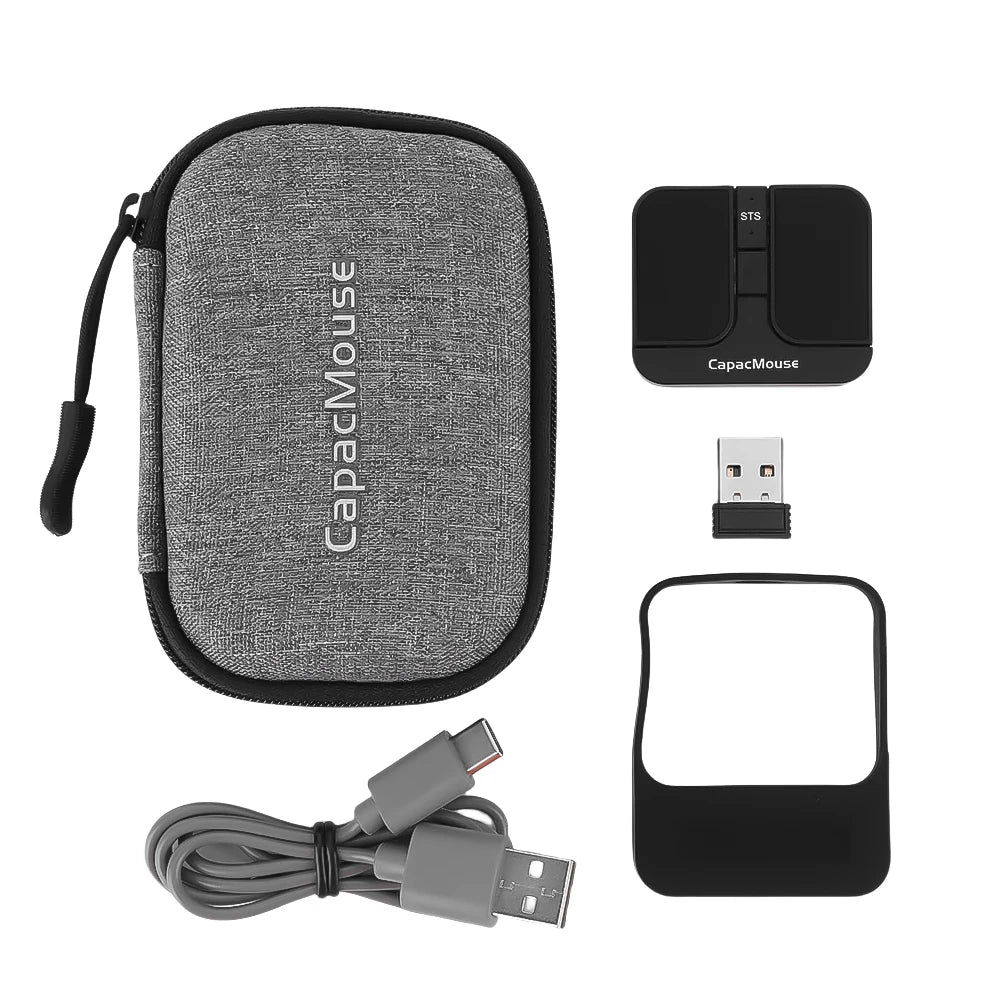 Wireless Mice 3 Adjustable DPI Mini Capacitive Mouse 3 Mode BT 5.2/2.4G/USB with USB Receiver for PC Laptop Notebook Desktop