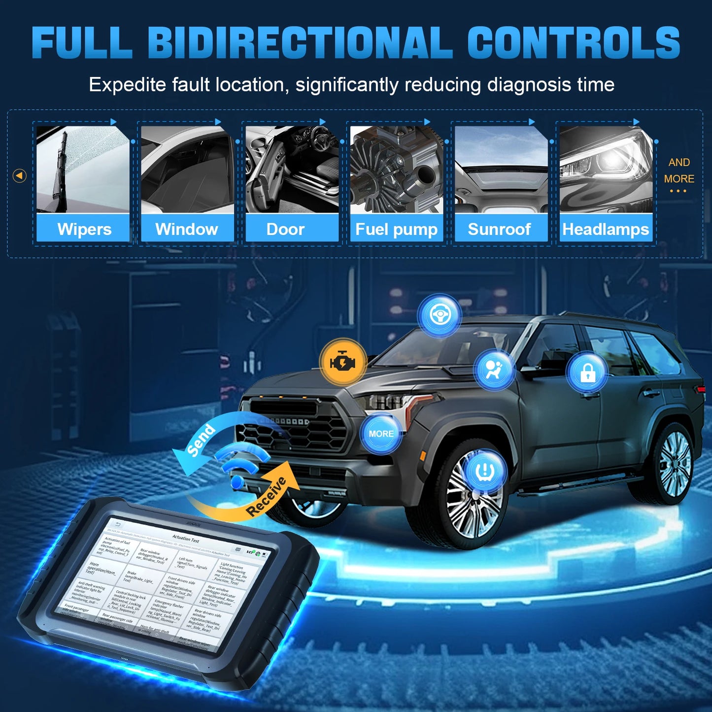 XTOOL IP919 Bluetooth Automotive Scanner ECU Coding 51+ Resets Car Diagnostic Tool Add PRE/POST SCAN Topology Map DOIP CANFD FCA