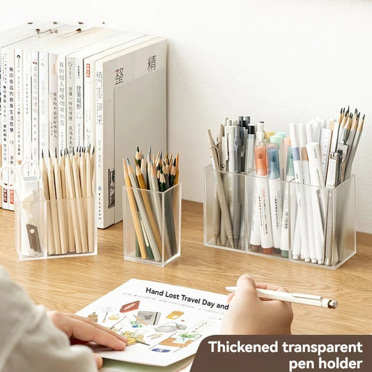 Transparent Pen Holder Office Desktop Storage Box Simple And Multi Functional Pen Box For Storage