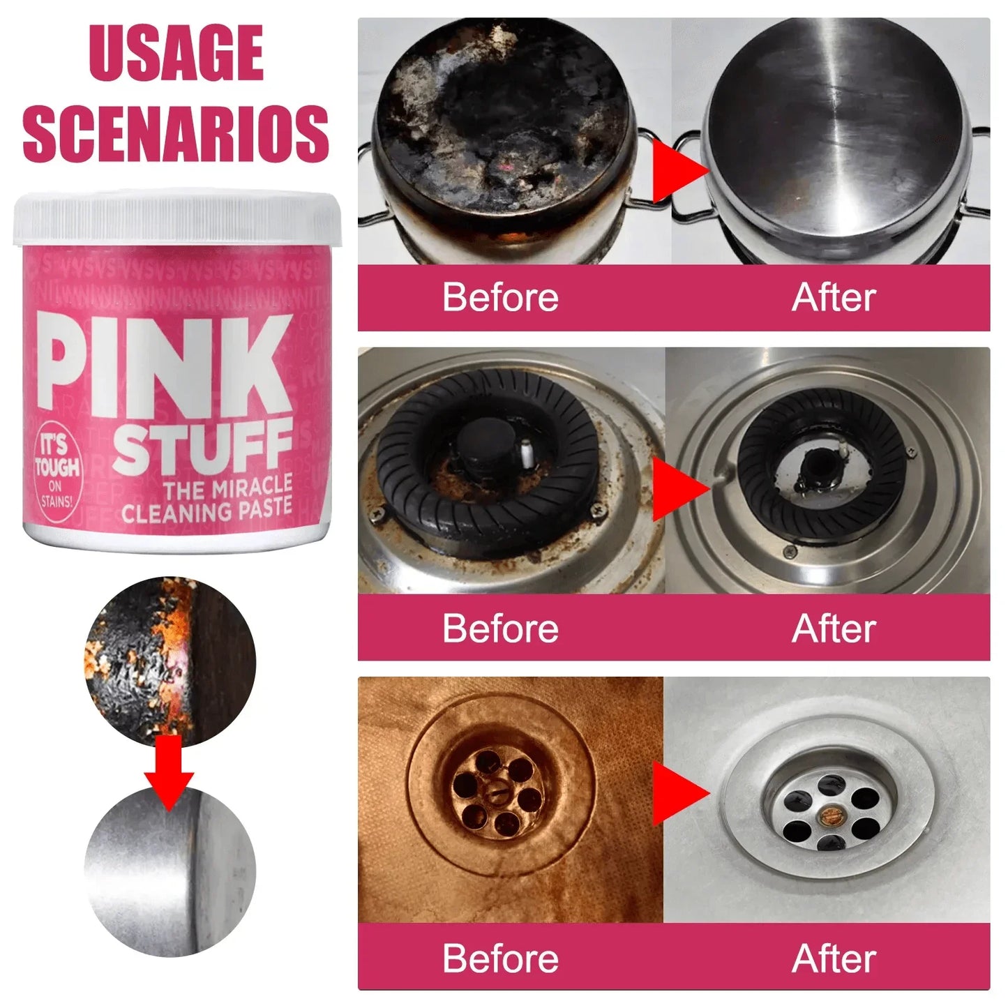 100ml Multipurpose Cleaner Cream Powerful Decontamination Kitchen Paste Stainless Steel Scratches Remover Stain Polishing Cream