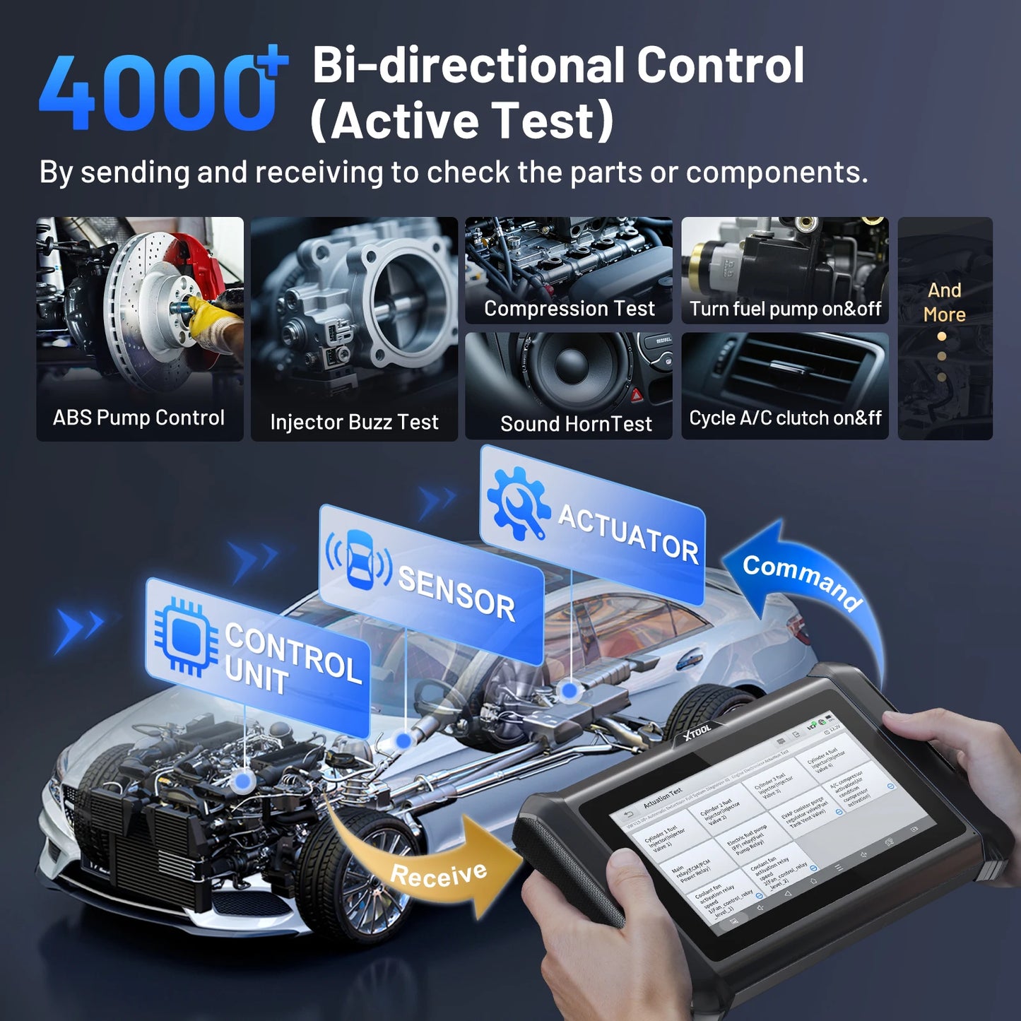 XTOOL D7W Bluetooth Diagnostic Tool All System Automotive Scanner Bi-Directional Control ECU Online Code Built in CAN FD DOIP