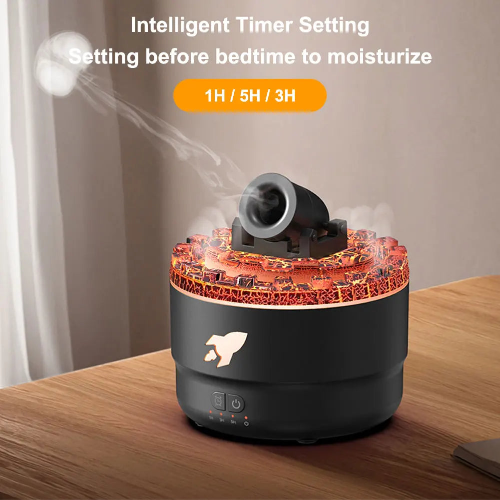 Aroma Diffuser Air Humidifier LED Lighting Simulation Volcanic Crack Fragrance Machine Cannon Blast Turret Aroma Car Purifier
