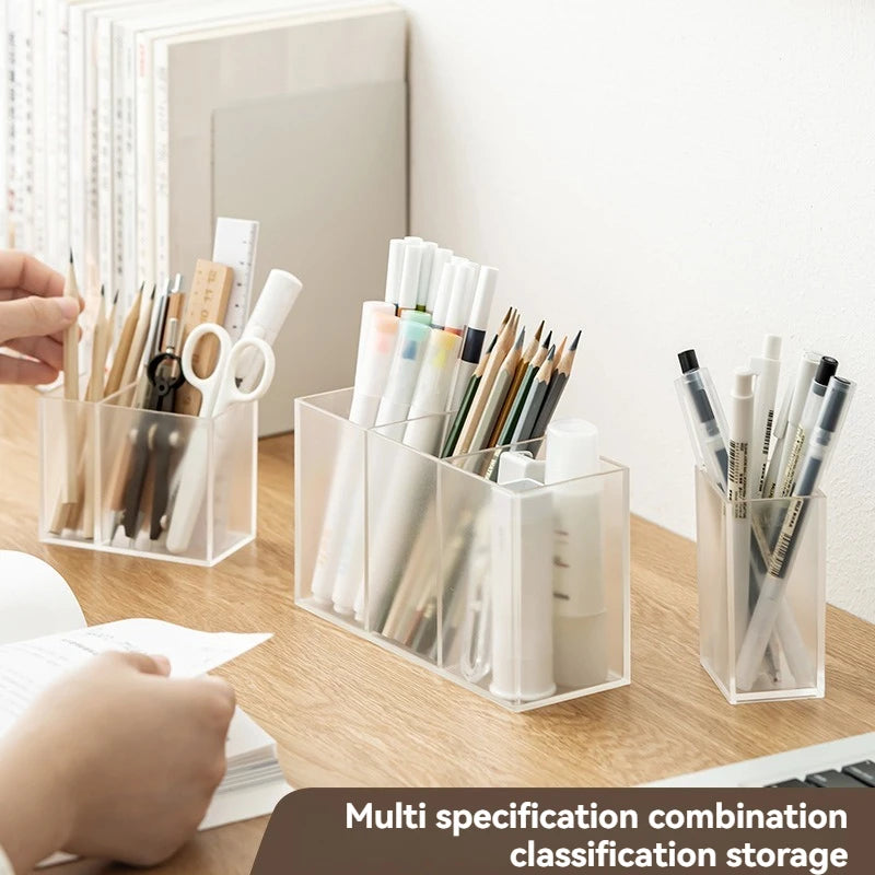 Transparent Pen Holder Office Desktop Storage Box Simple And Multi Functional Pen Box For Storage