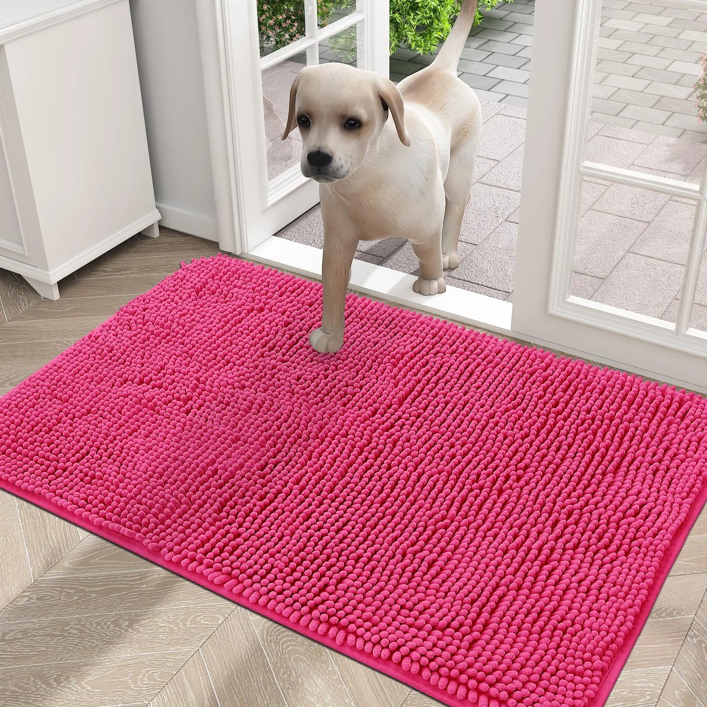 Olanly Dogs Entry Indoor Door Mat Dirt Absorbent Non-Slip Washable Mat Quick Dry Microfiber Mud Mat Dog Door Mat For Muddy Paws
