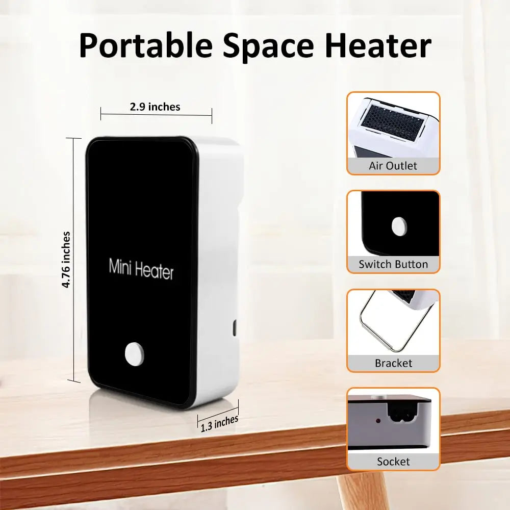 US Ship Portable Space Heater Desktop Hand Warmer Space Heater Portable Mini Electric Heater For Home Heaters Winter Heating Fan