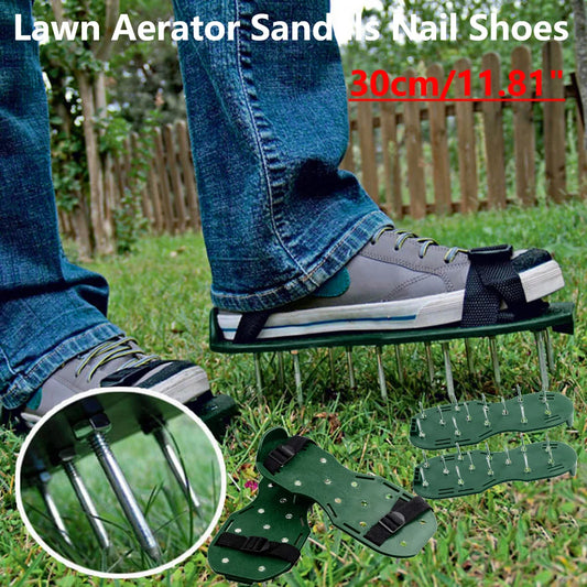 30cm Gardening Walking Garden Yard Grass Cultivator Scarification Aerator Nail Shoes Multi-functional Practical Durable Tools