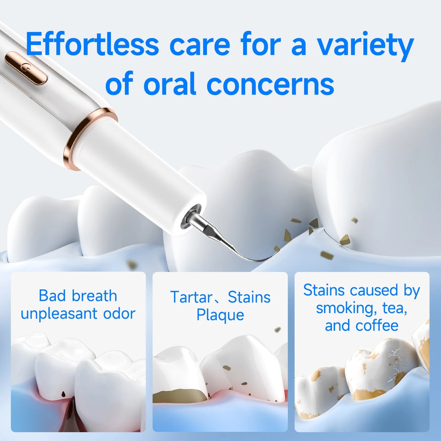 Electric Ultrasonic Dental Cleaner with  5 Modes Calculus Oral Tartar Remover Tooth Stain Cleaner Teeth Whitening Oral Care