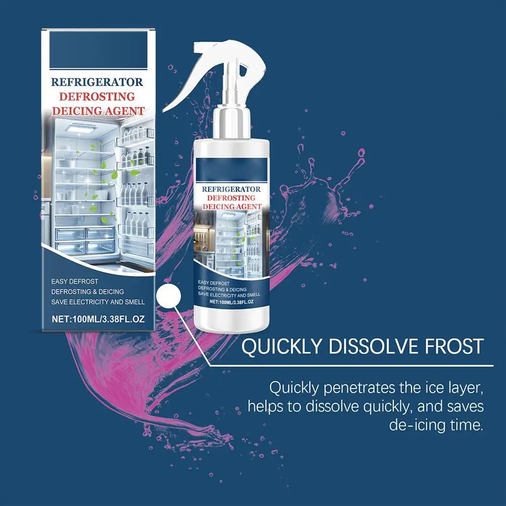 Refrigerator Deicer Ice Melting Spray Freezer Defrost Solution Anti Frost Formula Fast Acting Cleaner Home Appliance Care