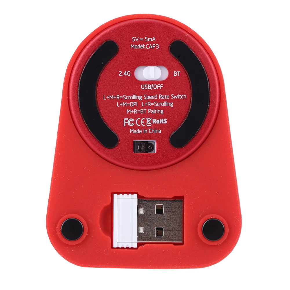 Wireless Mice 3 Mode BT 5.2/2.4G/USB Mini Capacitive Mouse Portable Silent Mouse 3 Adjustable DPI for PC Laptop Notebook Desktop