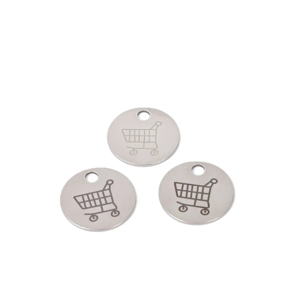 6pcs With Carabiner Hook Trolley Coin Keyring Metal Practical Shopping Cart Token Holder Universal Portable
