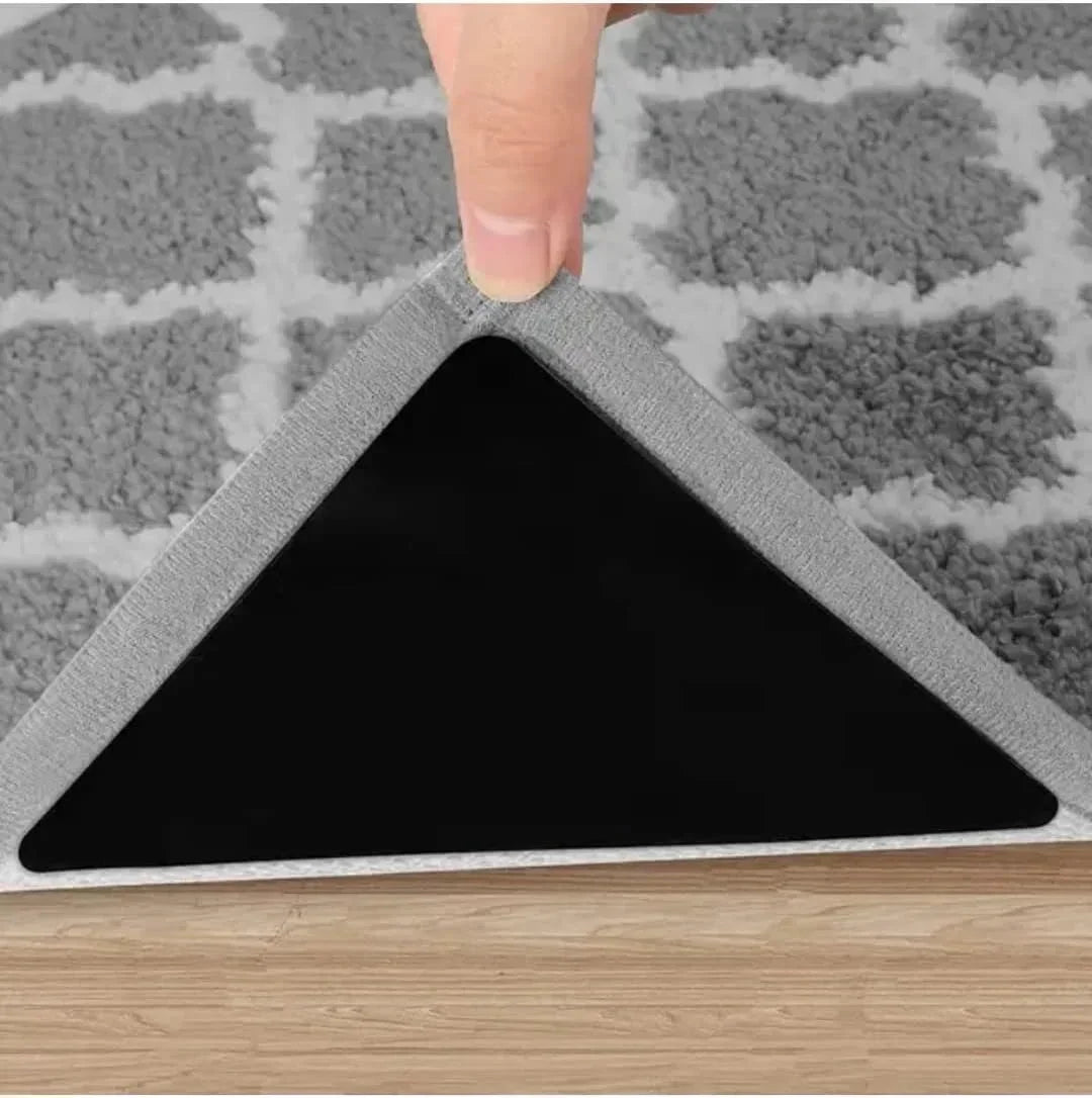 4/12pcs set Triangle Washable Rug Gripper Anti-slip Reusable Rubber Mat Non Slip Patch Tape for Tile Floors Carpets Corners Pad