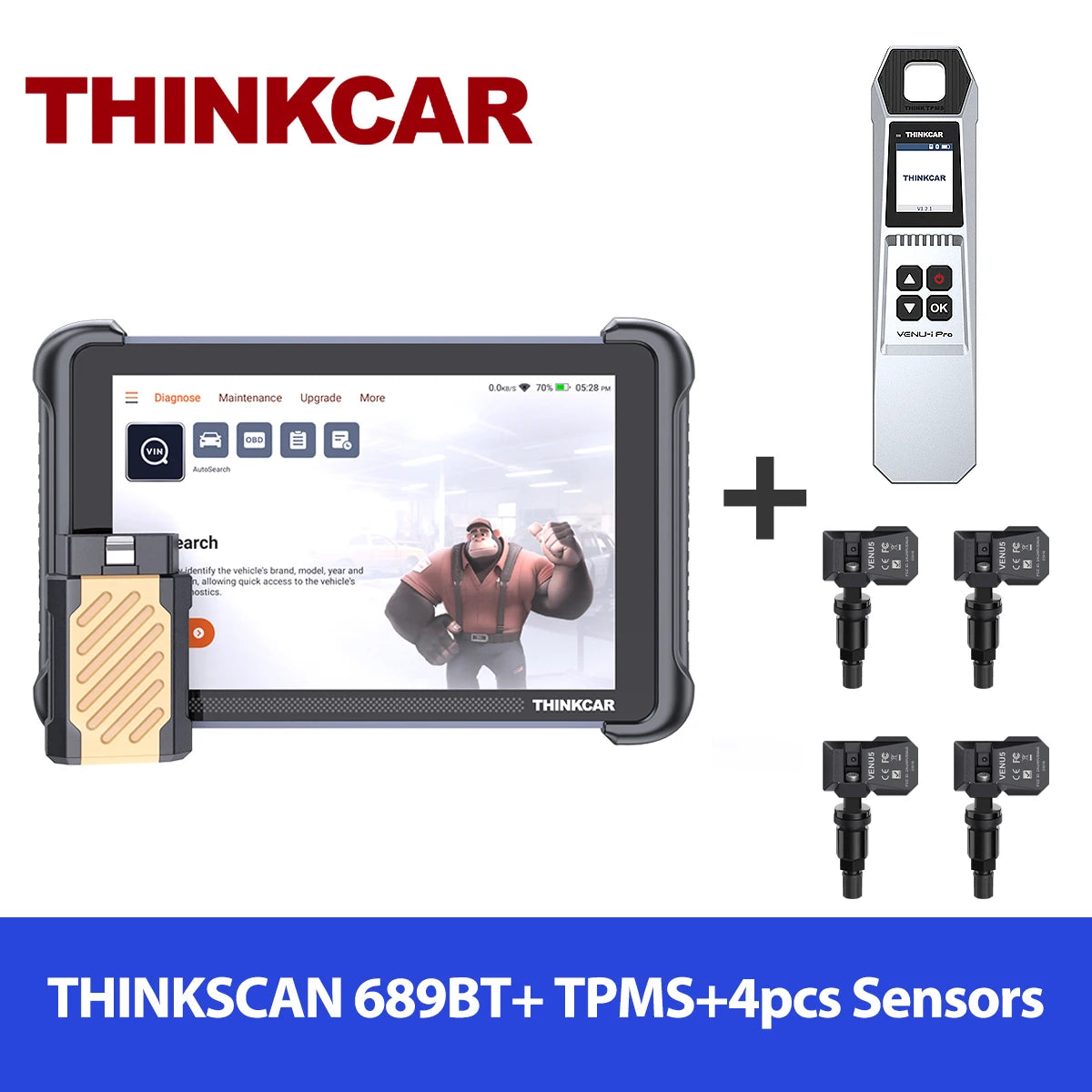 Lifetime Free Update THINKCAR THINKSCAN 689BT OBD2 Diagnostic Tool DOIP CAN FD All System Bi-directional ECU Coding 34 Resets