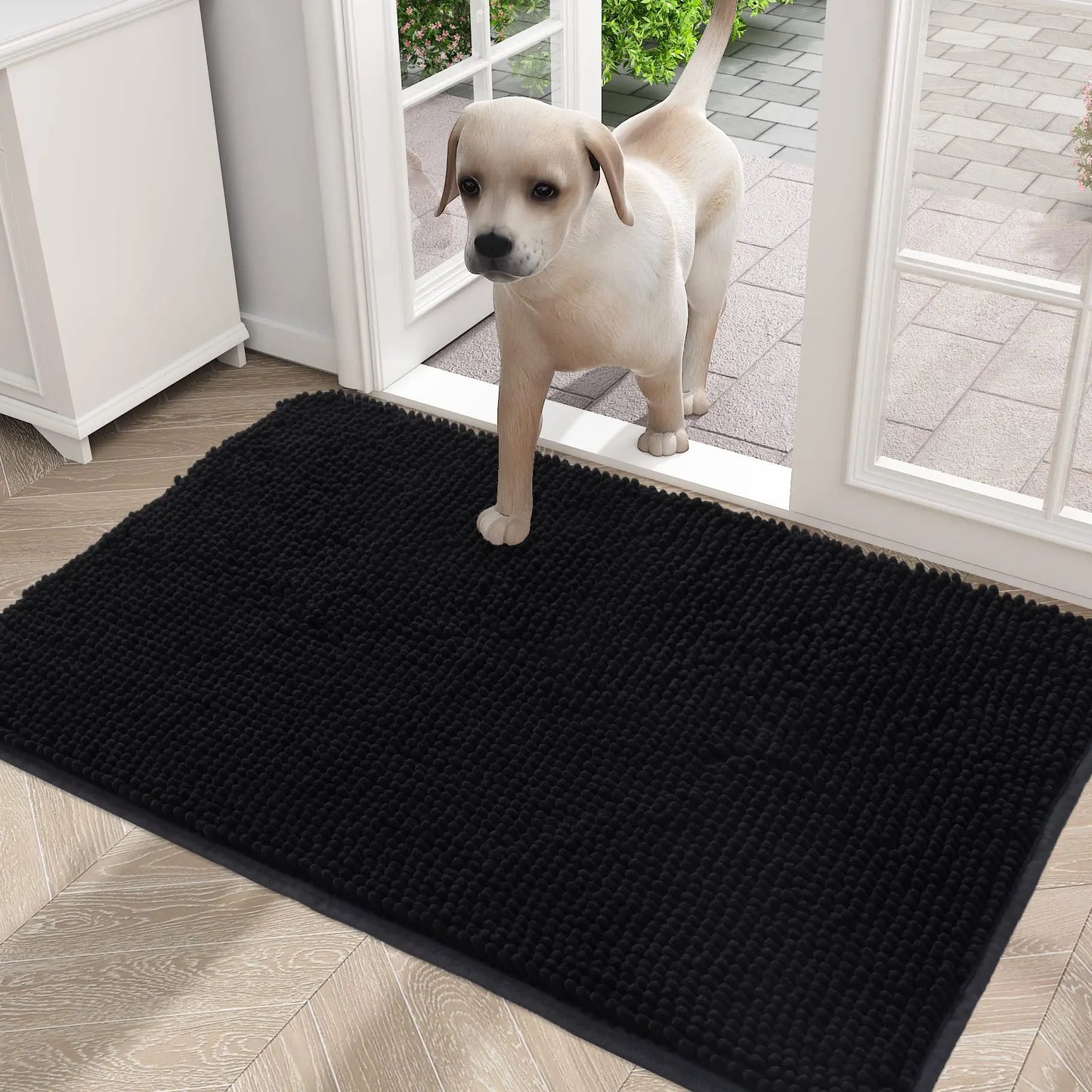 Olanly Dogs Entry Indoor Door Mat Dirt Absorbent Non-Slip Washable Mat Quick Dry Microfiber Mud Mat Dog Door Mat For Muddy Paws