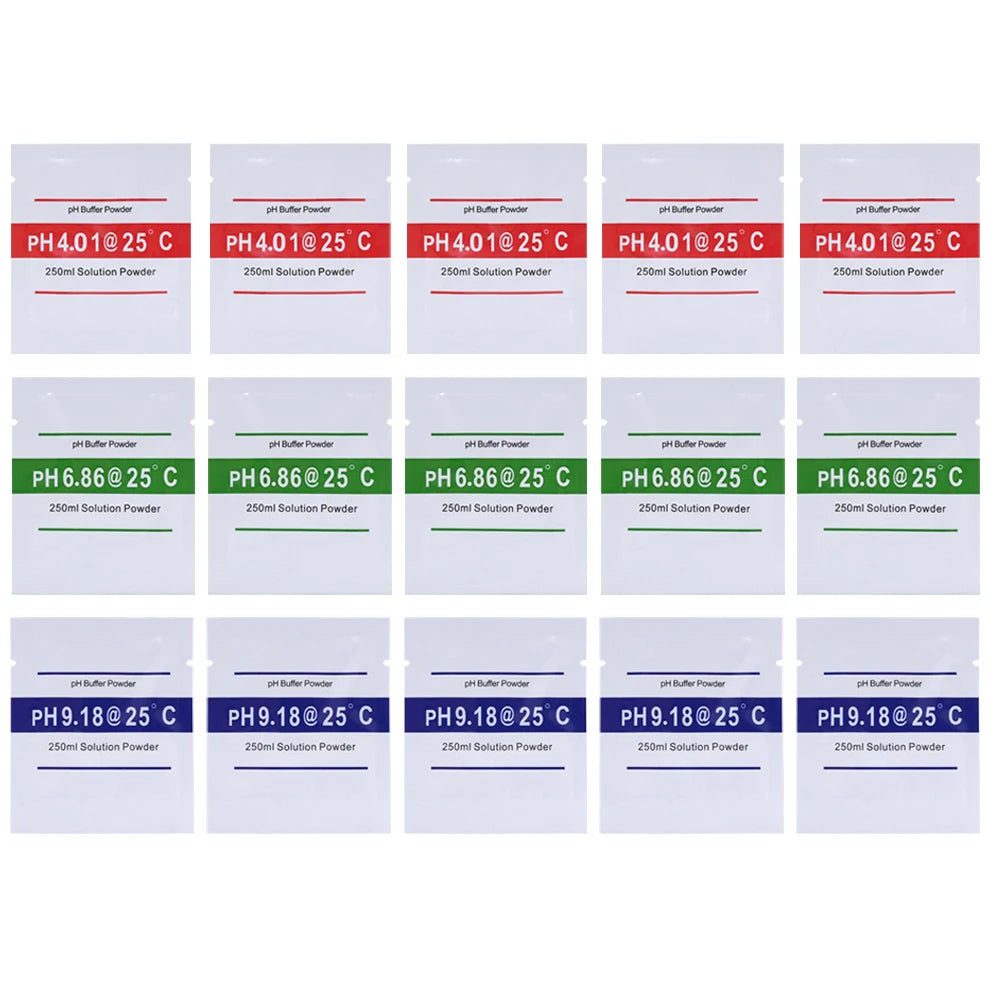 Yieryi 15 Pack pH Buffer Powder 4.01/6.86/9.18 for pH Meter Calibration, Universal pH Tester Calibration Solution Powder Packets