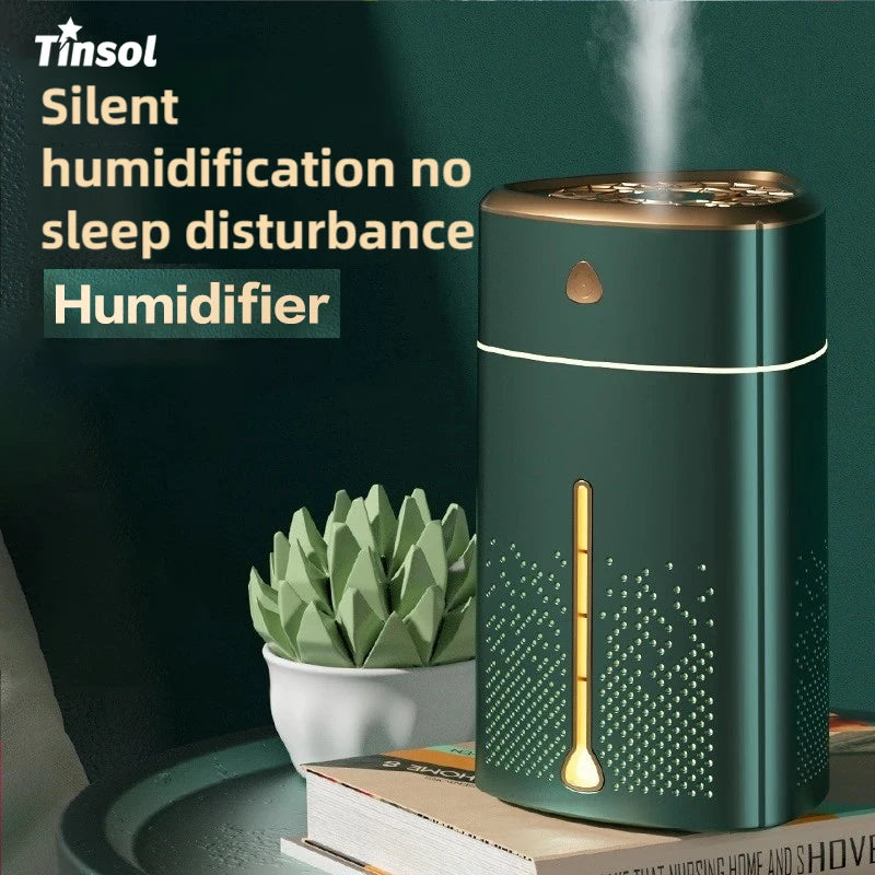 TINSOL 1000ml Air Humidifier LED Night Light Smart Power-Off Protection USB Portable Humidifier Ideal for Home and Office