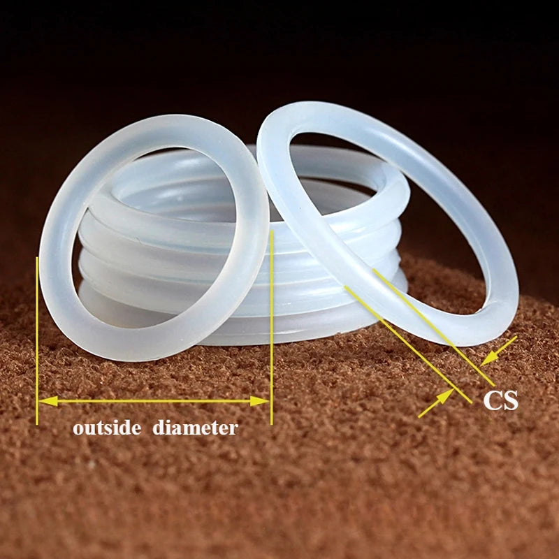 VMQ CS2.2mm CS2.4mm CS2.5mm White Silicone Sealing Ring Food Grade Silicone Insulation Shape Sealing O-ring Silicone Ring