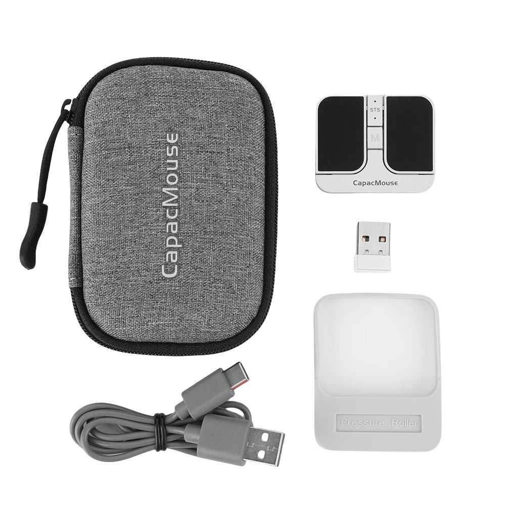 Wireless Mice 3 Adjustable DPI Mini Capacitive Mouse 3 Mode BT 5.2/2.4G/USB with USB Receiver for PC Laptop Notebook Desktop