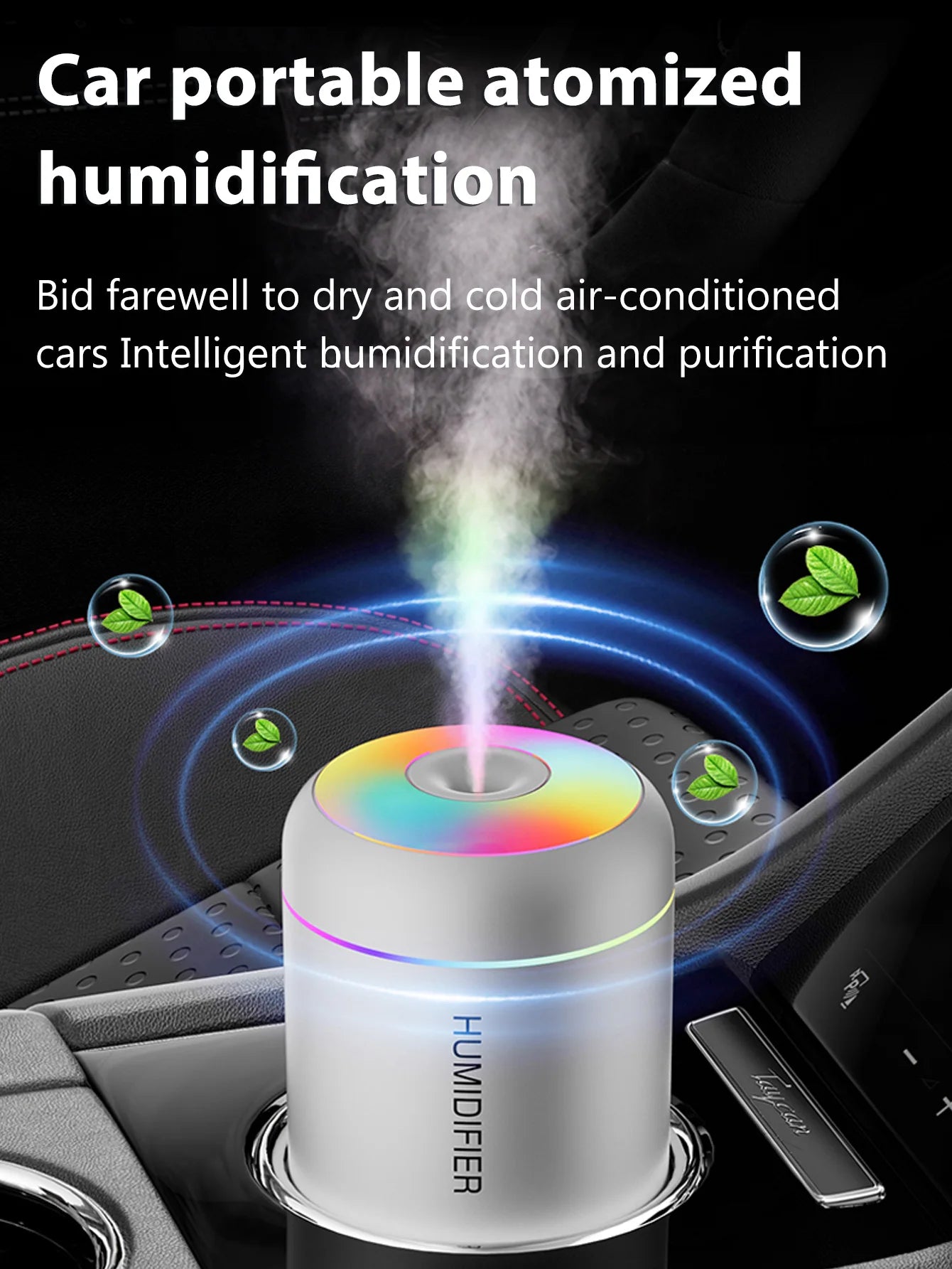 180ML Mini Air Humidifier USB Electric Aroma Diffuser Essential Oil Purifier Aromatherapy Mist Maker Lights For Car Home Bedroom