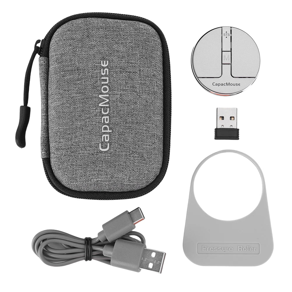 Wireless Mice 3 Adjustable DPI Mini Capacitive Mouse 3 Mode BT 5.2/2.4G/USB with USB Receiver for PC Laptop Notebook Desktop