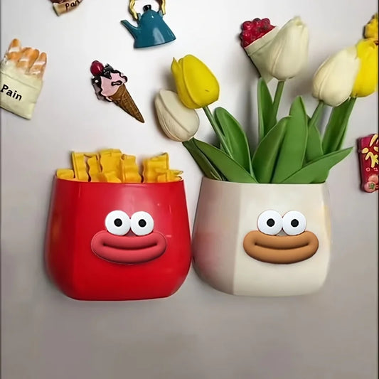 1pc Multifunctional Magnetic Storage Box, Pen Holder & Organizer W/Stickers for Home Office Desk , Pencils Tools Accessories