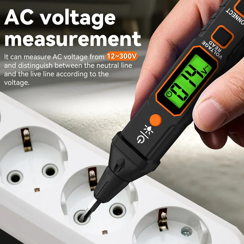 POROMETISTO VT06 Smart Inductive Tester Pen AC 12-300V NCV Continuity Test Voltage Test Pen Live/Null Wire Test Electrical Tool