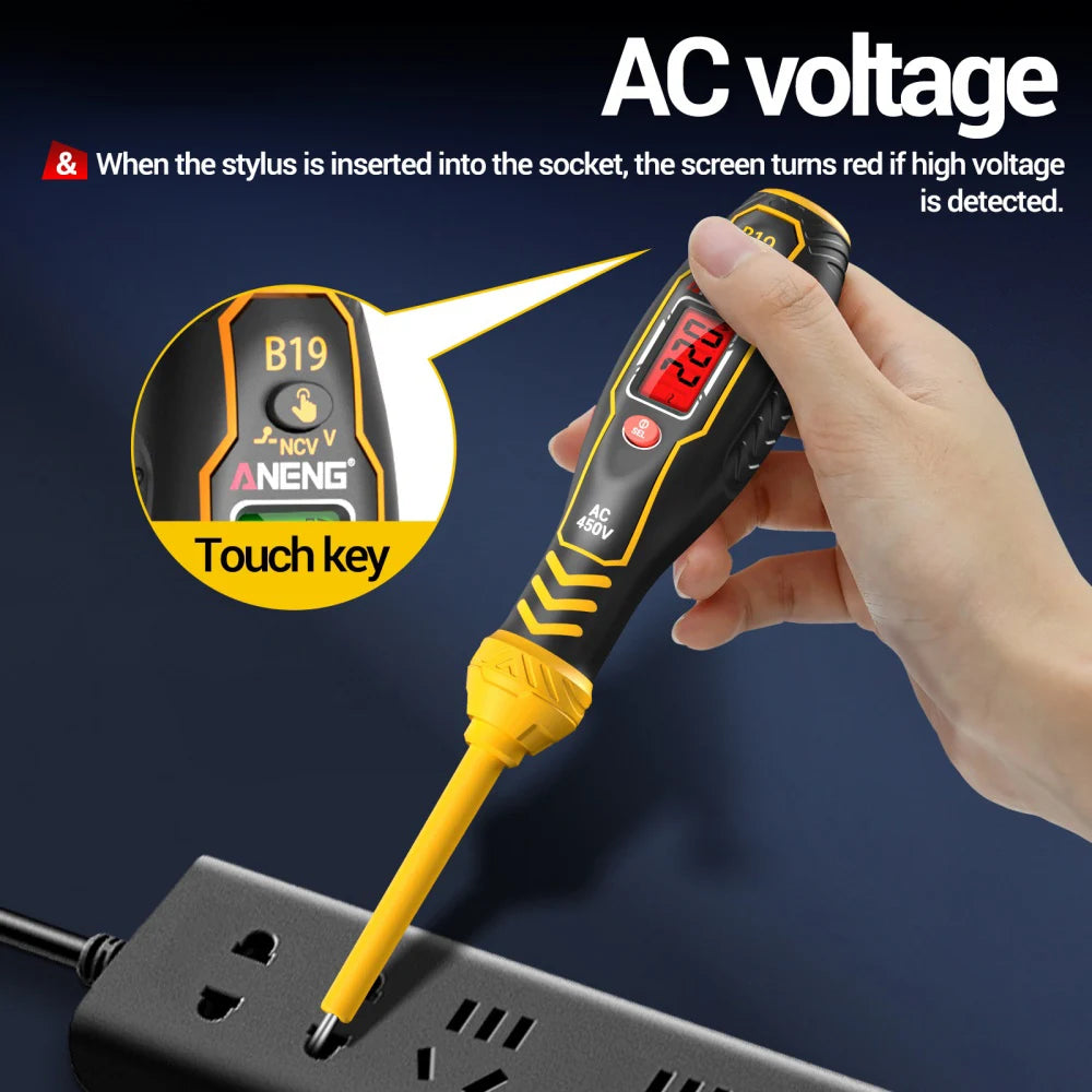 ANENG B19 Tester Pen 30-1000V Voltage Detector Meter Voltmeter Buzzer Alarm Non-Contact Test Diagnostic Breakpoint Finder Tools