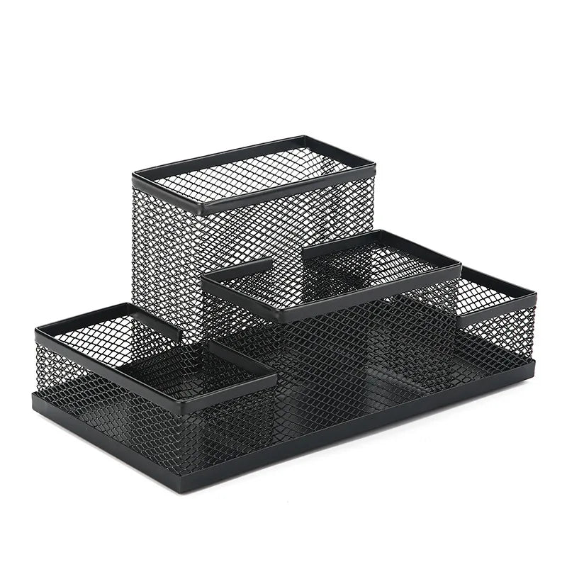 Desk Storage Tame Office Supplies Clutter Fast Black Mesh Desk Organizer Kawaii Pen Holder Stationery Organizer Office Supplies
