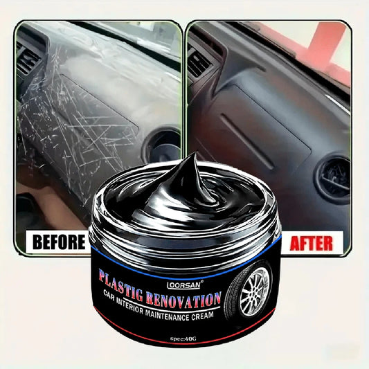 Car Plastic Polish Cream - Interior Restorer, Scratch Remover, Gloss Enhancer, Fading Prevention, Easy Repair Solution 40ml
